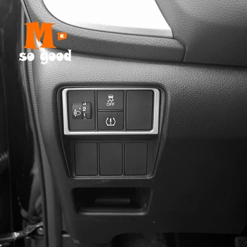 For Honda CR-V CRV 2017 Rustfrit Stål Bil Forreste Forlygter Justering Switch Panel Dækker Trim Bil Styling Tilbehør 1stk