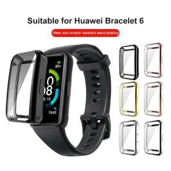 For Huawei Herlighed Armbånd 6 All-Inclusive urkasse, Beskyttende Sag Galvanisering Tpu Soft Shell Til Huawei HONOR Band 6