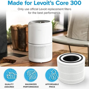 For LEVOIT Core 300 Luftrenser Udskiftning af Filter, Sand HEPA-Filter, Høj Effektivitet aktivkulfilter Core 300