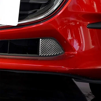 For Mazda 3 Axela 2017 2018 Carbon Fiber Bil Forreste Kofanger Hugtænder Panel Trim Mærkat Styling Tilbehør