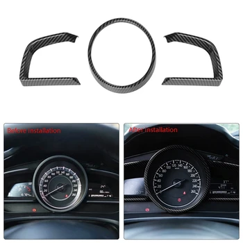 For Mazda 3 Axela-2018 Carbon Fiber Dashboard Interiør Instrument Frame Cover Trim