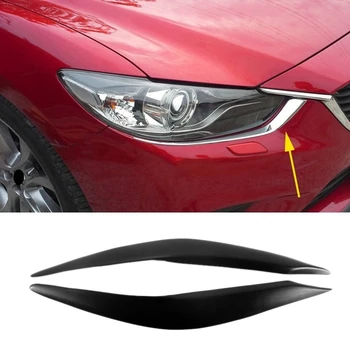 For Mazda 6 Atenza 2017-2019 Glossy Black Forlygter Øjenbryn Lampe Blinke Cover Sticker Trim Genmontering