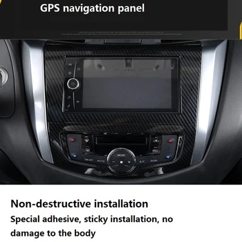 For Nissan Navara NP300 2016-2019 Bil Carbon Fiber GPS Navigation Panel Cover Frame Trim Mærkat Tilbehør