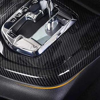 For Nissan Navara NP300-2020 Bil Gear Shift Knappen Panel Frame Dekoration Dække Trim Mærkat Tilbehør,Carbon Fibre