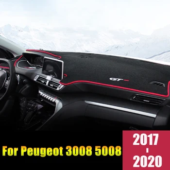 For Peugeot 3008 GT 5008 2017 2018 2019 2020 VENSTRESTYREDE/RHD Bil Betjeningspanel Undgå Lys Dække Måtter Anti-UV-Tæpper-puder Tilbehør