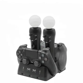For Playstation 4 PS MOVE PS4 VR Dock Station Gamepad Charger 4 in 1 Controller Stand PS4/PS MOVE/PS VR Joystick Charger Station
