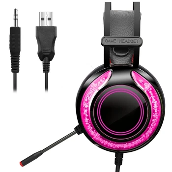 For PS5/PS4/NS/XboxSeriesX/S computer, mobiltelefon headset med mikrofon band justering spil kabelforbundne headset