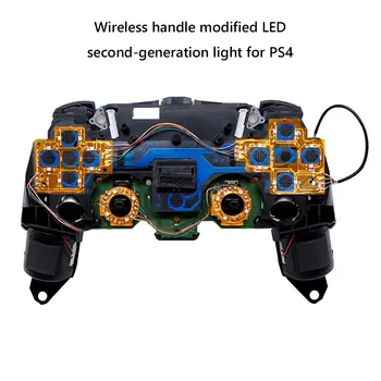 For PS5 Trådløse Håndtere Ændret LED Lys yrelsen Farve Light-Emitting Bord Med Rocker Kasket, Cross Nøglen ABXY Lille Knap Kit