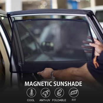 For Skoda Kodiaq 2017-2021 UV-Beskyttelse Bil Vindue Sammenklappelig Forrude Solen Nuancer Dække Magnetiske Mesh Gardin Solcreme