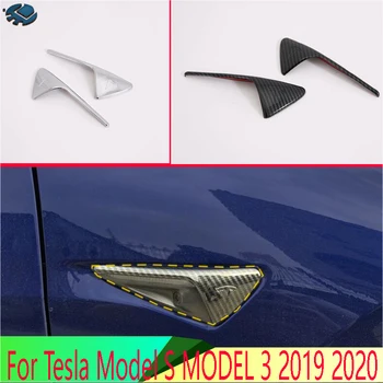 For Tesla Model S MODEL 3 2019 2020 Bil Tilbehør ABS Chrome luftstrøm Udluftning Fender Trim Badge Mærkat