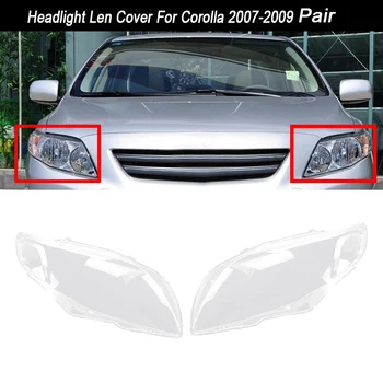 For Toyota Corolla 2007-2009 Par bilforlygte Cover Transparent Lampeskærm Shell (Venstre + Højre )