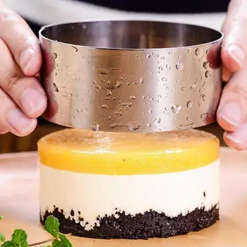Form Til Salat Ovnfast Fad Diy Bageforme Værktøjer Cupcake Til Bagning Af Salat Mousse Skimmel Dessert Skimmel Stål Ost Ring Kag E6I4