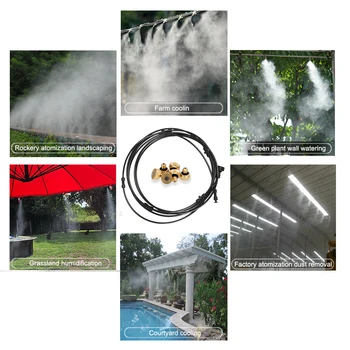 Forstøvet vand kølesystem Nebulizer Sprinkler Vanding Vanding Mister 6M/12M Tåge Tåge System