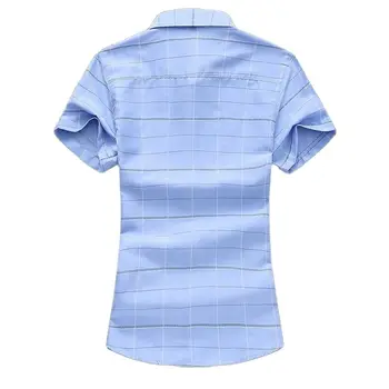 Forår/Sommer 2021 Casual CEN Kort-langærmet Skjorte, Ternet Casual Business-Shirt, Oversized Top, Enkelt Ribben Ingen Lommer Foran