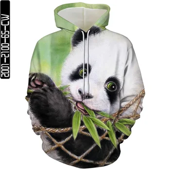 Foråret Efteråret Nye Mænd Kvinder Sweatshirt Trøjer Løs Fritid Mand Unisex Hoody 3D-Animalske Sichuan Giant Panda Daglige Løbeture Stil