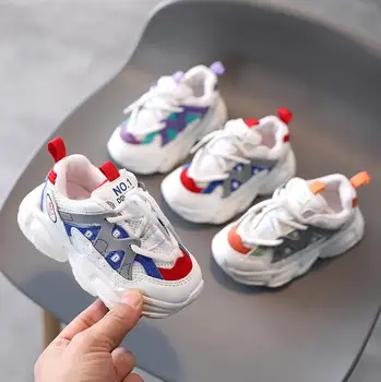 Foråret Kids Sko 2021 Mode Mesh Casual Sneakers Til Børn Drenge Piger Toddler Baby Åndbar Sport Løbesko