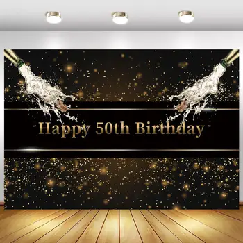 Fotografering Baggrund Happy 50 40 30 års Fødselsdag Part Guld Polka Dot Plakat Tilpasse Photophone Baggrund Photo studio