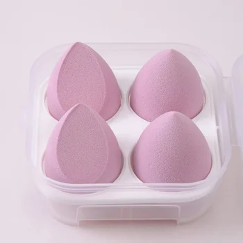 Foundation Pulver Blender Kosmetiske Puff Makeup Svamp med opbevaringsboks 4stk Mix-Farve Skønhed Værktøjer Kvinder