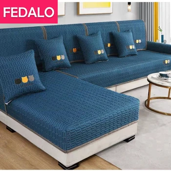 Four seasons universal broderet sofa pude i Europæiske stil er enkel og moderne, non-slip stof sofa dække fuld dækning håndklæde fuld