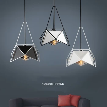 Fritidsliv Creative Lighting Nordic Moderne Pendel Lampe til Spisestue Stue Soveværelse Loft Gold Hvid Sort E27