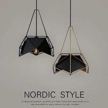 Fritidsliv Creative Lighting Nordic Moderne Pendel Lampe til Spisestue Stue Soveværelse Loft Gold Hvid Sort E27