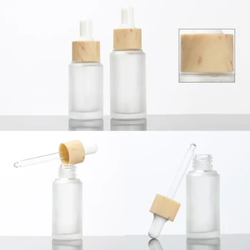 Frostet Transparent Glas Pipette Flaske,20 ml Krop Æterisk Olie Container