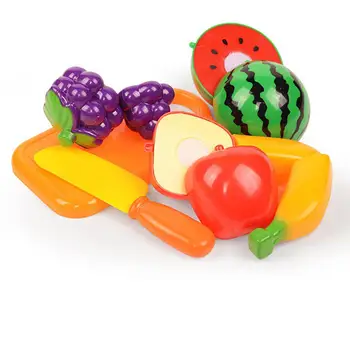 Frugter og grøntsager, skåret og skåret, børns uddannelsesmæssige, den tidlige barndom, leg, køkken legetøj, en bred vifte af valgfrie