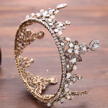 Fuld crown crown brudekjole tilbehør diamant legering crown hår bøjle bryllup smykker crown genoprette gamle måder