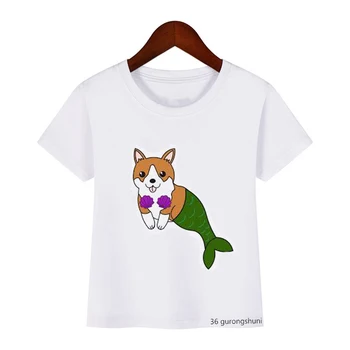 Funny Kids T-Shirt med Tegneserie Dyr og Fisk Historien Print Drenge T-shirt Kawaii Harajuku Pige Shirt, Toppe Søde Børn, Børn Tøj