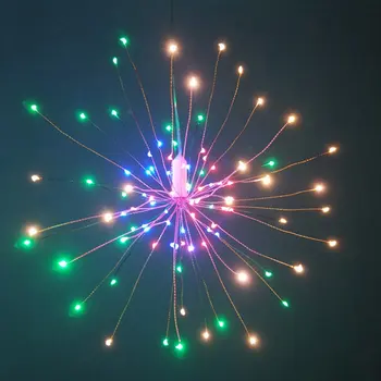 Fyrværkeri Lyser Led Kobbertråd Starburst String Lys 8 Modes Kulørte Lamper Med Fjernbetjening Jul Dekorative Lys Til Fest