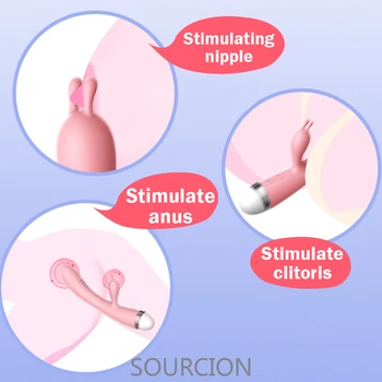 G Spot Dildo Rabbit Vibrator Til Kvinder Dual Vibration, Vandtæt Silikone Kvindelige Vagina, Klitoris Massager Sex Legetøj Til Kvinder