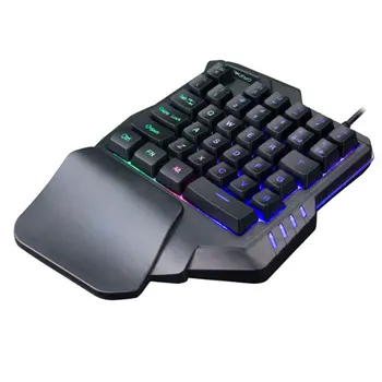 G30 1,6 m Kabel Gaming Tastatur med LED-Baggrundsbelysning 35 Nøgler Én-hånds-folietastatur for LOL/PUBG/CF