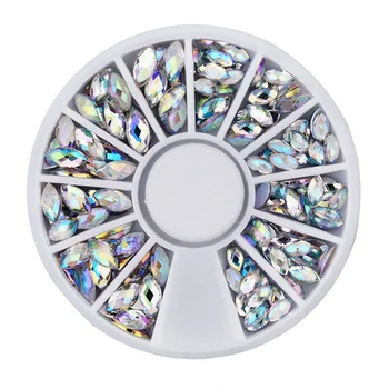 GAM-BELLE Akryl Rhinestones Glitter Nail Art Dekorationer Eye Form Crystal AB Fladskærms Tilbage Gem Manicure Værktøjer Tilbehør