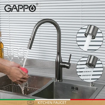 GAPPO Trække sig Ud køkkenarmatur Vask Vand fra Hanen Mixer Kran Vandfald Køkken Varmt og Koldt Armatur Tryk på G4398-41