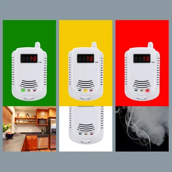 Gas Detektor Bærbare Plug-in Natural Gas Tester Detektor, med Stemme Advarsel, Digital Brændbart Propan, Methan Gas Sensor
