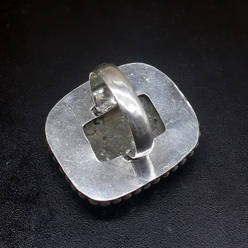 Gemstonefactory Smykker Stor Forfremmelse Enkelt Unikke 925 Sølv Naturlige Ocean Jaspis Charms Kvinder Mænd Gaver-Ringe 10# 20213075