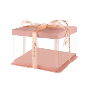 Gennemsigtig Tom gaveæske 4 Størrelser For Kunstig Bamse Steg Blomst Gaver Max Valentine ' s Day Fødselsdag Cake Box