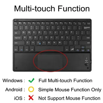 Genopladelige Wireless10inch Ergonomisk Belyst Bærbare Bluetooth-Tastatur Med Touchpad ' en Til Ipad ,tabel,mac,ipad Pro 12.9