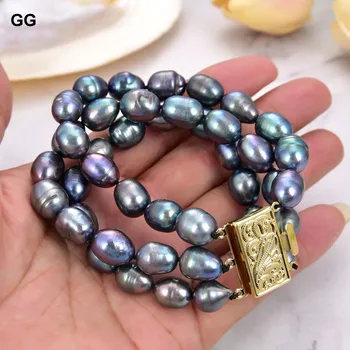 GG Smykker Fantastisk! 13mm Naturlige Black Pearl Armbånd
