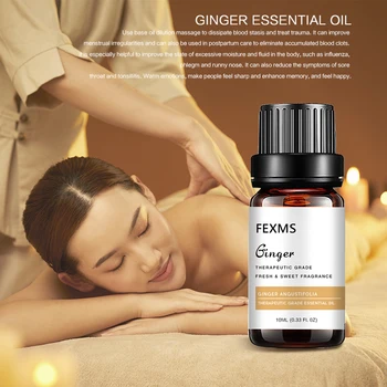 Ginger Essential Oil - Lindrer muskelsmerter og Forny Lymfe Flow - for Terapeutisk Massage