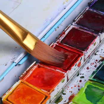 GIORGIONE Kunstner, 12 Stk Farverige Akvarel Pensler Sæt Nylon Hår Malet Træ-Håndtag Til Akryl Olie Gouache Maleri