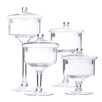 Glas med Låg til Opbevaring Jar Tørret Frugt Tall Krystal Glas Stue Kage, Snacks Gennemsigtig Kan Desktop Home Moderne Dekoration