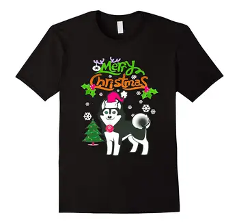 Glædelig Jul Husky Bedste Hunde-Elskere Gave T-Shirt. Sommer Bomuld O-Hals, Korte Ærmer Herre T-Shirt Nye S-3XL