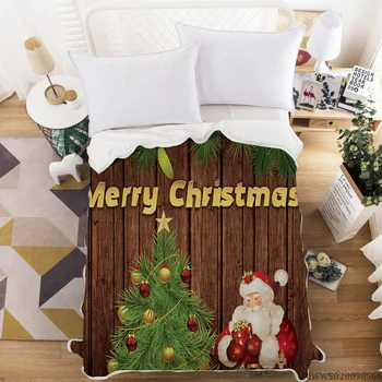 Glædelig Jul Søde Santa Claus Print Tæppe 3D Highend Tæppe Soft Soveværelse Dekoration Til Børn Voksne