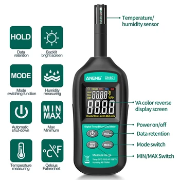 GN401 Mini Temperatur Luftfugtighed Meter Håndholdte Præcision Digital Luft Termometer Luftfugtighed Meter Hygrometer Måler Tester