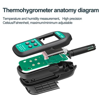 GN401 Mini Temperatur Luftfugtighed Meter Håndholdte Præcision Digital Luft Termometer Luftfugtighed Meter Hygrometer Måler Tester