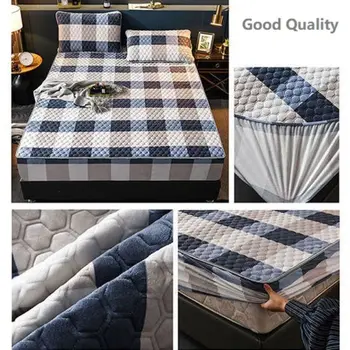 God Kvalitet Tykkere Velvet Quiltet madrasbetræk Kort Lækkert All inclusive-Twin Tilpasset Bed Cover Ikke Inkluderet Pudebetræk