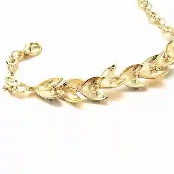 Golden Fuld Diamanter, Armbånd, Kæde, Guld Farve Blad Armbånd Til Kvinder Håndled Mode Luksus Smykker Gaver