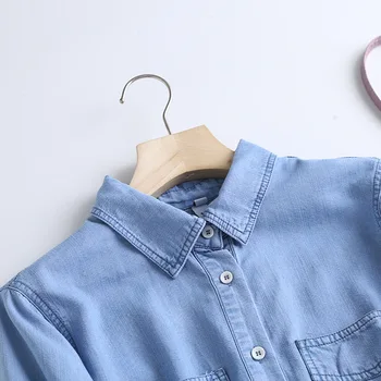 GOPLUS Bluse, af Denim, Toppe langærmet Skjorte Plus Size Casual Skjorter Bluser 2021 Mode Og Chemiser Haut Femme Blusen Damen