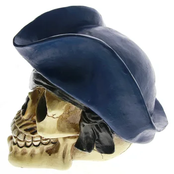 Gothic Pirate Skull Prop Viking Skull Hoved Tricorn Hat Swashbuckler ' Statue Realistisk Pirat Salor Kranie Model Halloween Udsmykning